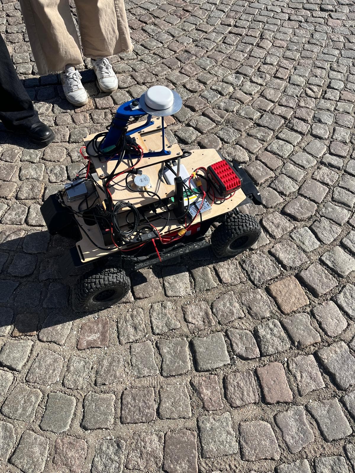 Our UGV collecting GNSS-INS data on cobblestone