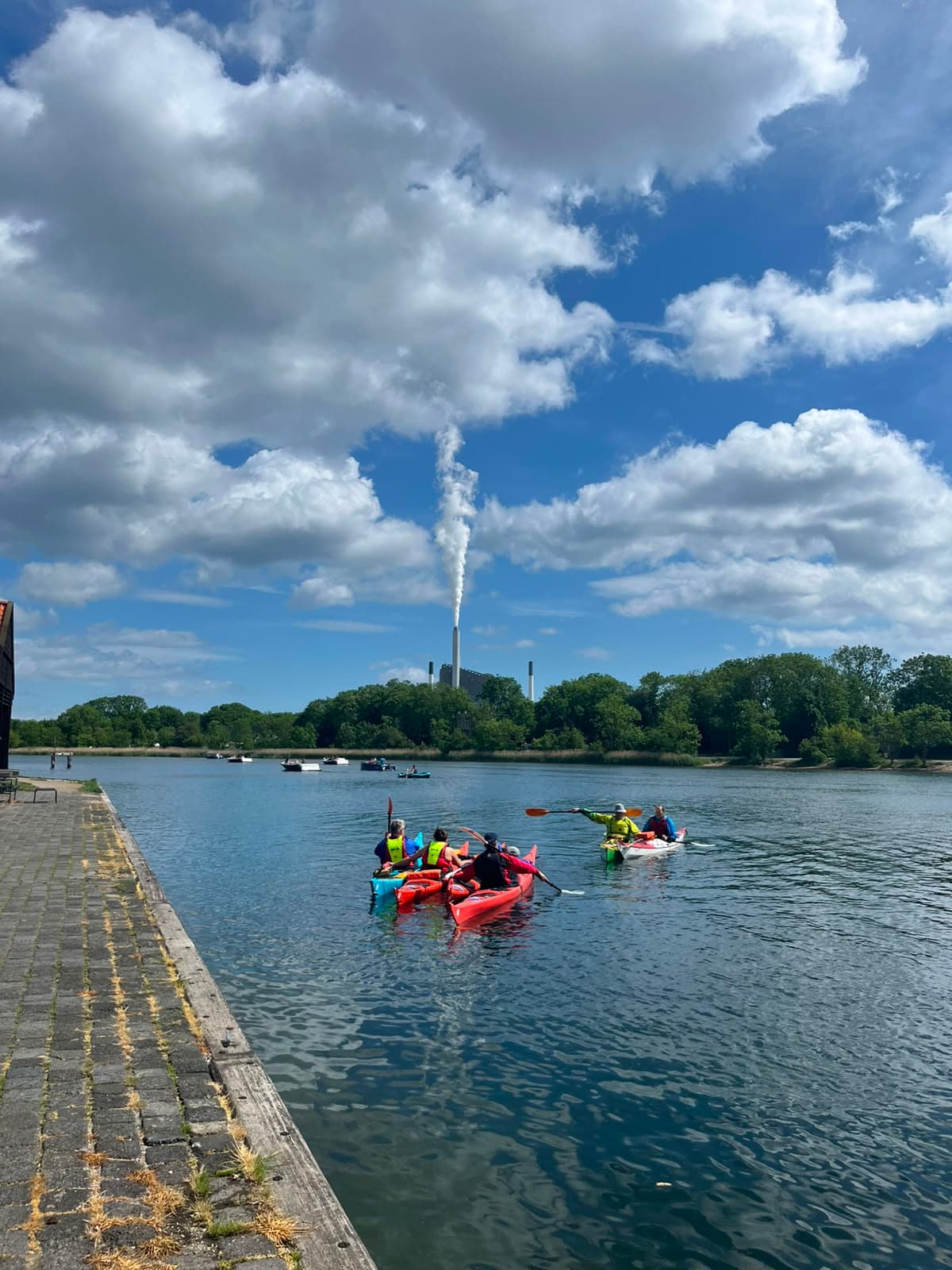 Canoeing on the water in Copenhagen